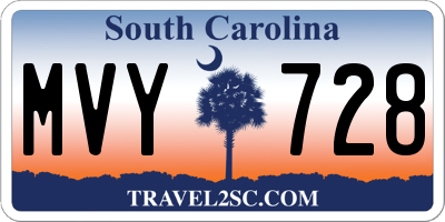 SC license plate MVY728