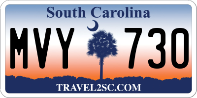 SC license plate MVY730