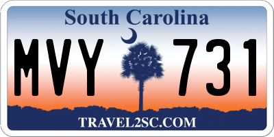 SC license plate MVY731
