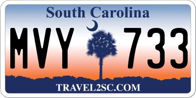 SC license plate MVY733