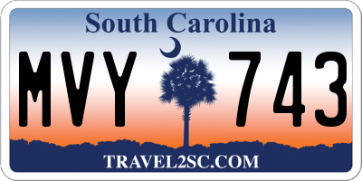 SC license plate MVY743