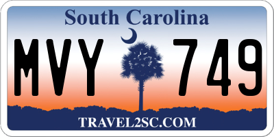 SC license plate MVY749