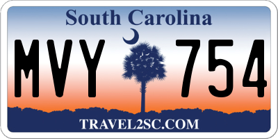 SC license plate MVY754