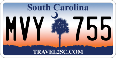 SC license plate MVY755