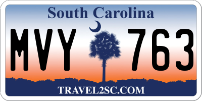 SC license plate MVY763