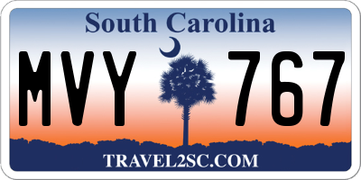 SC license plate MVY767