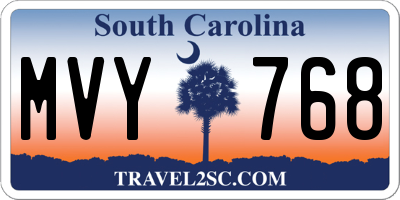 SC license plate MVY768
