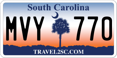 SC license plate MVY770