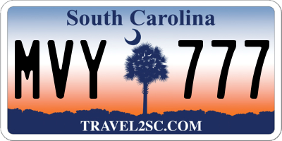 SC license plate MVY777