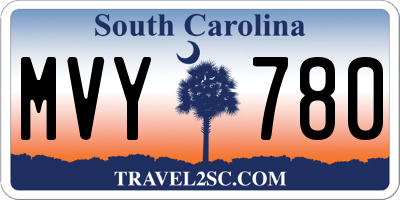 SC license plate MVY780