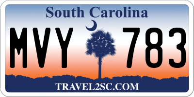 SC license plate MVY783