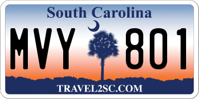 SC license plate MVY801