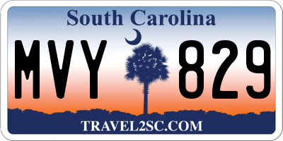 SC license plate MVY829