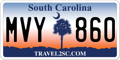 SC license plate MVY860