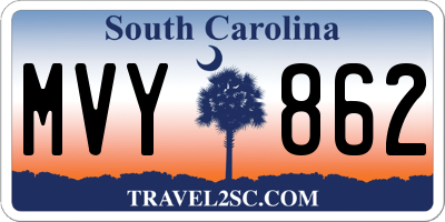 SC license plate MVY862