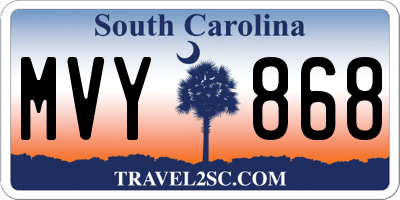SC license plate MVY868