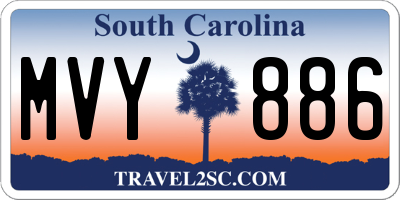 SC license plate MVY886