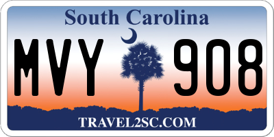 SC license plate MVY908