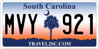 SC license plate MVY921