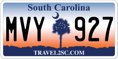 SC license plate MVY927