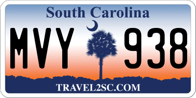 SC license plate MVY938