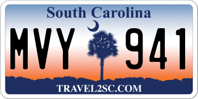 SC license plate MVY941