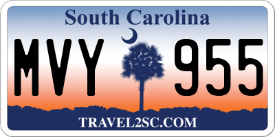 SC license plate MVY955