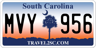 SC license plate MVY956