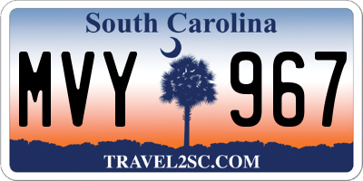 SC license plate MVY967