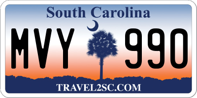 SC license plate MVY990