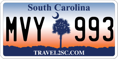 SC license plate MVY993