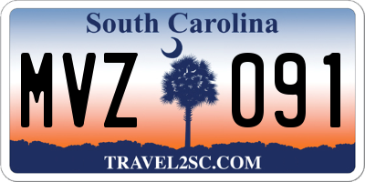 SC license plate MVZ091