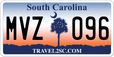 SC license plate MVZ096