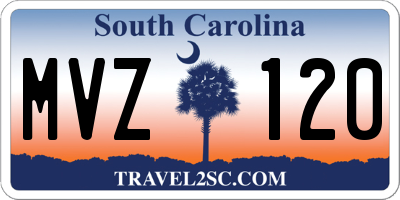 SC license plate MVZ120