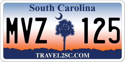 SC license plate MVZ125