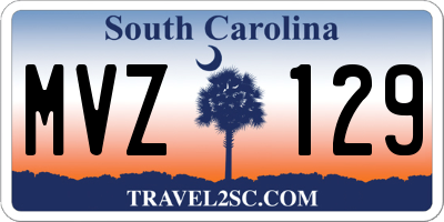 SC license plate MVZ129