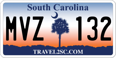 SC license plate MVZ132