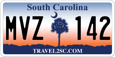SC license plate MVZ142