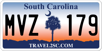 SC license plate MVZ179