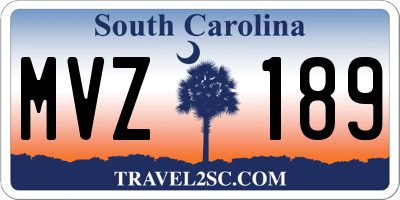 SC license plate MVZ189