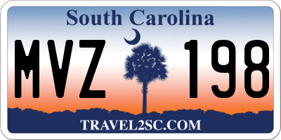 SC license plate MVZ198