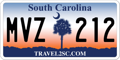 SC license plate MVZ212