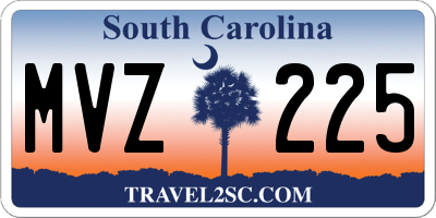 SC license plate MVZ225