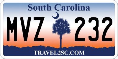 SC license plate MVZ232