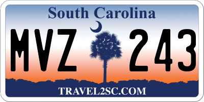 SC license plate MVZ243