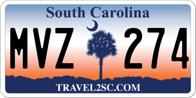 SC license plate MVZ274