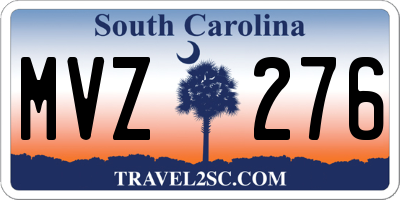 SC license plate MVZ276
