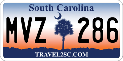 SC license plate MVZ286