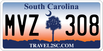 SC license plate MVZ308