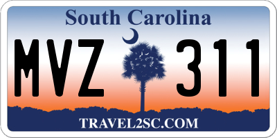 SC license plate MVZ311